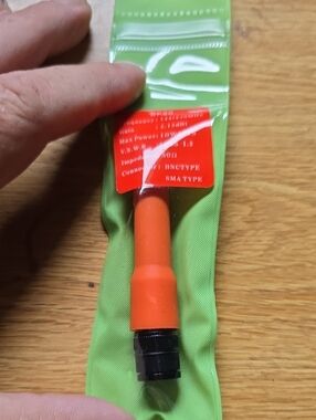 Orange BNC Rubber Antenna Connector in Green Pouch